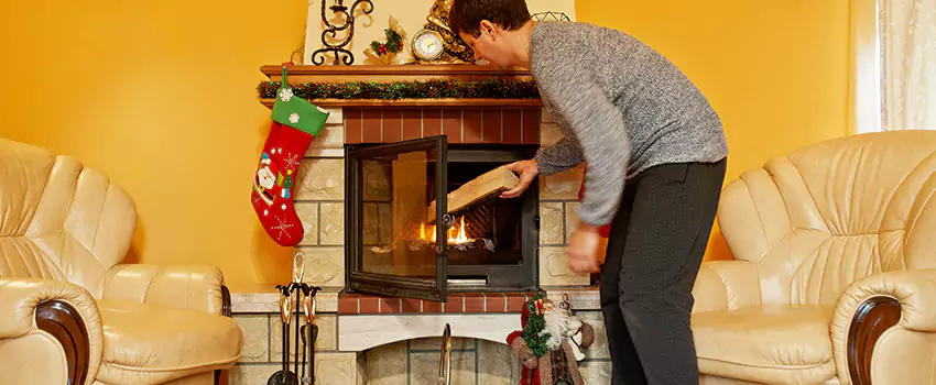 Rusted Metal Fireplace Restoration in New City, New York